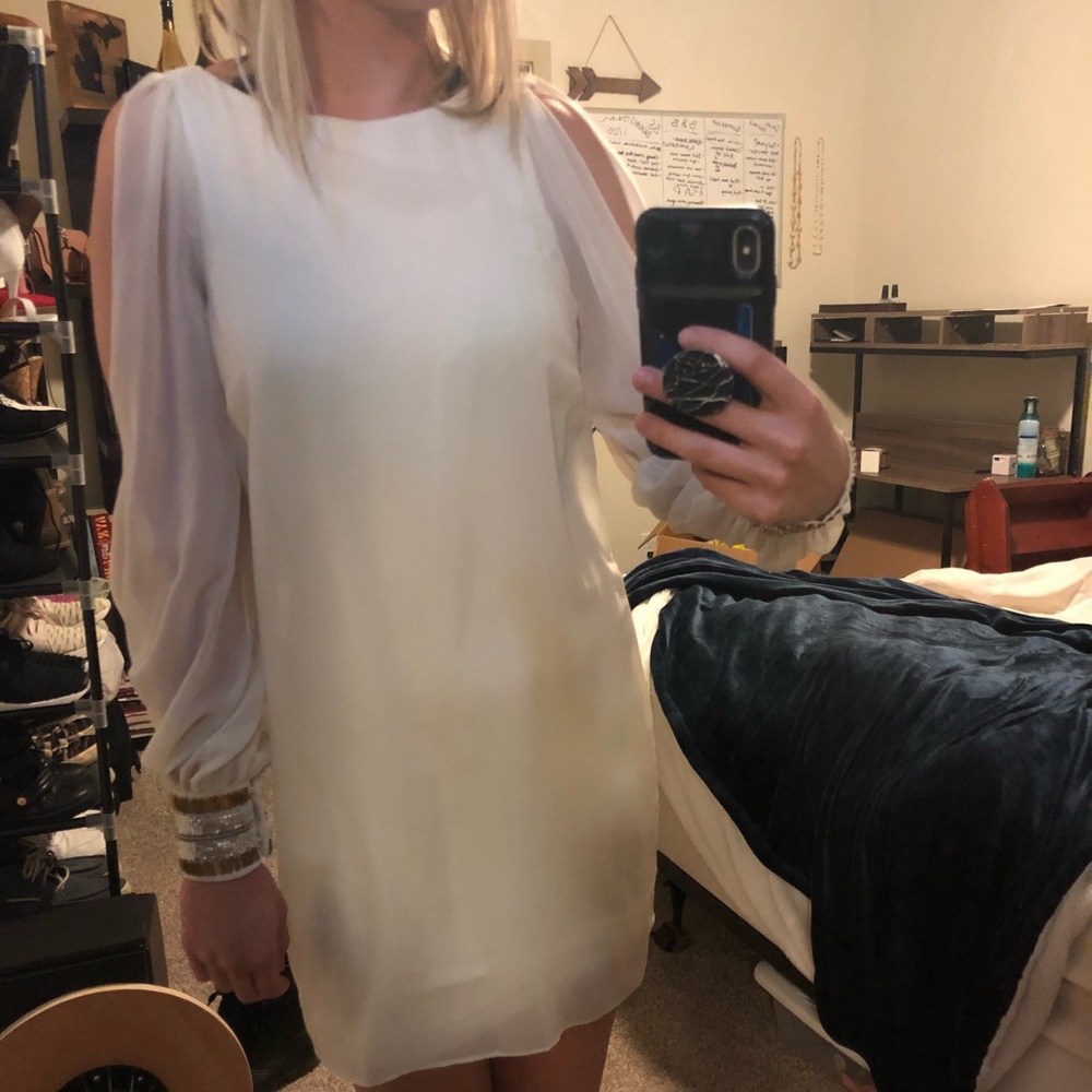 White beaded Bebe dress